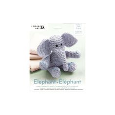 an elephant stuffed animal sitting on top of a book cover with the words elephant - elephant written