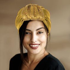 Bling Accented Turban Size: 10" X 7" Style: H1290 Color shown: Gold Eugenia Kim Hat, Love Your Melon Beanie, Carhartt Hat, 1940s Hats, Cat Ears Hat, Nike Hat, Vintage Patagonia, Fashion Cap, Hat Embroidery