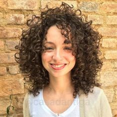 Shoulder Length Brown Curly Hairstyle Curly Hair Cuts, Medium Hair Cuts, Hair Photo, Short Curly Hair, Long Curly Hair