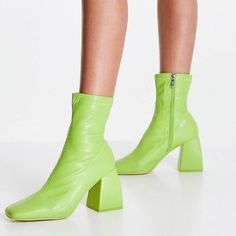 New Asos Public Desire Supreme Square Toe Sock Booties In Lime Green. Zip Side. Brand New Without Box. No Trades | No Holds | No Modeling. Offers Welcome Through The Offer Button Only. Trendy Green Ankle Boots, Chic High Ankle Green Boots, Green Block Heel Boots For Spring, Green Fitted Winter Boots, Fitted Green Winter Boots, Green Ankle Boots For Spring, Trendy Fitted Green Boots, Green Ankle-high Summer Boots, Summer Ankle-high Green Boots