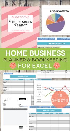 the home business planner is shown with text overlaying it, and an image of a