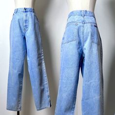 Vintage 80s Sasson High Waisted Tapered Leg Ankle Zipper Light Blue Wash Mom Denim Jeans Size 13/14. Nice Vintage 80s Sasson High Waisted Mom Style Jeans. A Comfortable Jean For Your Everyday Look. These Fantastic Jeans Are In A Light Blue Denim. They Are High Waisted With A Tapered Cut Leg And Zippers At The Ankle. They Have Five Pockets, Front Zip, And Snap Button Closure. A Classic Jean Style Of The 80s. Comfortable And Relaxed. Size 13/14 Made of 100% Cotton Preowned Vintage Condition. Shows Signs Of Lite Vintage Wear. Great Vintage Condition. Cheap High Rise Vintage Pants, Cheap Retro Denim Pants, Cheap Vintage High Rise Jeans, Luxury High-rise Retro Jeans, Cheap High-rise Vintage Pants, Cheap Retro Denim Blue Pants, Cheap High Rise 90s Jeans, Cheap 90s High-rise Jeans, Affordable 90s Inspired Mid-rise Bottoms