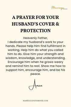 a prayer for your husband's cover and protection