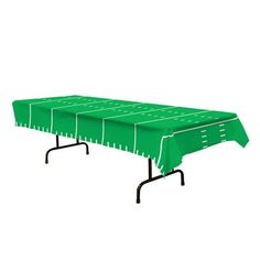 a football field table cover with black legs