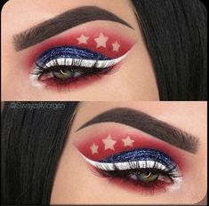 Inspirational look for the 4th of july summer fun look 4th Makeup, Festival Make Up, Drugstore Makeup Tutorial, Viria