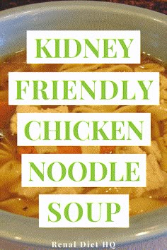 I love, love, love chicken noodle soup! And with this recipe, you can make it and feed it to the family without them even noticing it's low sodium. You can have the best of both worlds, with comfort food chicken noodle soup that is delicious and healthy for your kidney diet. You make the chicken from cooking 8 ounces of chicken breasts so it's not salty and it's healthier. Then you dice that up, as well as the carrots, celery, onion and spices. Renal Friendly Recipes