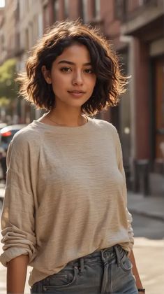 Bob Short Wavy Hair, Short Waves Haircut, Wavy Short Thick Hair, Short Wavy Natural Hair, Shorter Haircuts For Curly Hair, Bob Hairstyles Curly Wavy, Curly Hair Women Short, Layered Bob Hairstyles Wavy Hair, Short Wavy Fine Hair