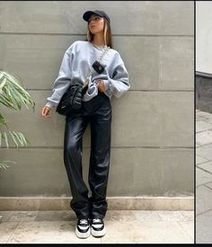 Ny Outfits, Skandinavian Fashion, Cold Outfits, Looks Party, Black Leather Pants, Mode Inspo