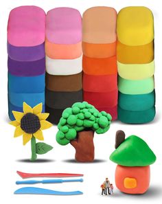 there are many different items that can be used to make clay houses and crafts for kids