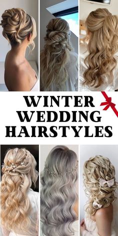 #WinterHairstyles #ColdWeatherCuts #SnowySeasonStyles #FrostyFringe #CozyCurls #HolidayHairdos #ChillyChic #IcyInspiration #WinterWonderHair #FiresideFaves #SweaterWeatherStrands #FrostyFauxHawk #SnowflakeStrands #WinterWaves #FrozenFringe #BlizzardBraids #PolarVortexPonytail 2024 Bridesmaid Hair, Winter Wedding Hairstyles, Brown Outfit Ideas, Bride Winter, Dark Blonde Highlights