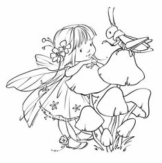 Fairy Drawings, Fairy Coloring Pages, Fairy Coloring, Whimsy Stamps, Advocate Art, Digi Stamp, Digi Stamps