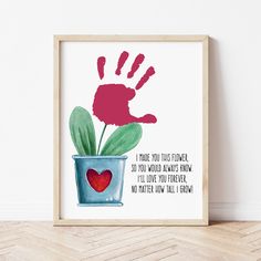 Handprint Art For Grandma | Handprint Art Flowers | Ollie + Hank Handprint Painting, Hand Print Flowers, Grandparents Day Cards, Grandparents Day Crafts, Handprint Gifts, Watercolor Flower Prints, Make Paper Flowers, Grandparents Day Gifts, Baby Handprint