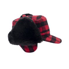 Trooper Hat, Fur Trapper Hat, Faux Fur Material, Aviator Hat, Seasons Winter, Red Buffalo Plaid, Faux Fur Hat, Trapper Hats, Cold Weather Fashion