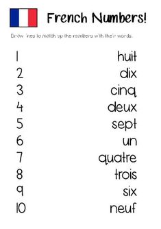 french numbers worksheet for kids