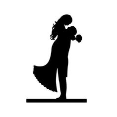 a black and white silhouette of a man holding a woman