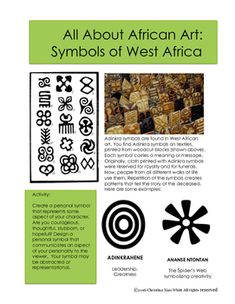 an article about african art symbols of west africa, written in black and green ink