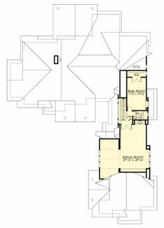 the floor plan for this modern house shows an open living area, and two levels