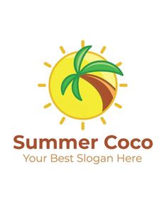 the logo for a company that sells coconuts and other tropical items, including a palm tree