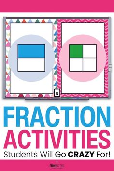 the cover of fraction activities for students to use