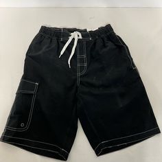 St John's Bay Mens Swim Trunks Size Small Color Black Mesh Lining Drawstring Closure Same Day Or Next Business Day Shipping, From A Non Smoking Home, All Offers Are Welcome Bundle With Other Items For Discounted Pricing Casual Black Beach Bottoms, Basic Black Bottoms For Summer, Mens Swim Trunks, Man Swimming, Black Mesh, Swim Trunks, Black Color, Swimming, Man Shop