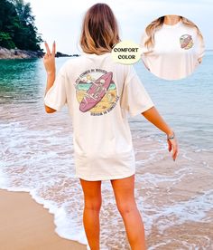 "These cute beachy, distressed tees make a perfect beach coverup or lounge tee! Or mix and match colors with friends for a perfect group vacation photo! Please note that tshirt colors White, Ivory, Butter, and Chambray will have black text. All other shirt colors will have white text! This design will print on the back of the shirt as well as the front left pocket! These tshirts are meant to have a slightly distressed, beachy look! About Comfort Colors Tees! (Unisex Shirts!) These ultra soft pig Group Vacation, Funny Nurse Shirts, Nurses Week Gifts, Vacation Photo, Vintage Nurse, Cute Nurse, Cowboy Outfits, Adventure Shirt, Outdoor Shirt