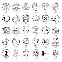 the logos for various businesses and their names are shown in black ink on white paper