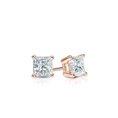 These lovely baby diamond stud earrings come set in 14k rose gold metal with a 4-prong basket setting and breathtaking princess-cut natural diamonds with a total weight of 0.15 ct. These diamond studs are available with push-back, screw back or secure lock back clasps. Diamond Earrings Square, Square Diamond Studs, Princess Cut Diamond Earrings, Princess Cut Earrings, Princess Cut Stud Earrings, Black Diamond Pendant, Black Diamond Studs, Halo Diamond Earrings, Solitaire Diamond Pendant