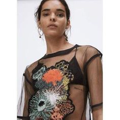 Tops – Runway Catalog Luxury Black Mesh Top For Spring, Luxury Stretch Mesh Top For Spring, Luxury Sheer Short Sleeve Tops, Luxury Fitted Sheer Mesh Top, Mesh Illusion Shirt, Luxury Spring Mesh Top For Women, Luxury Black Sheer Blouse, Luxury Sheer Mesh Top For Evening, Luxury Sheer Sleeveless Mesh Top