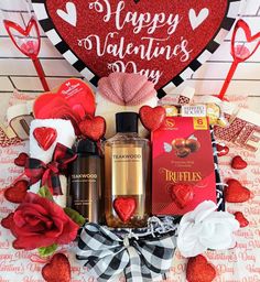 valentine's day gift basket with bath products