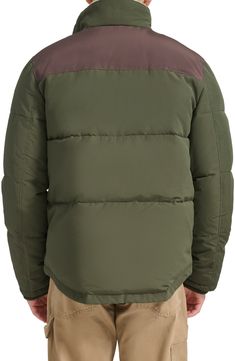 Whether you're headed out to the cabin or just strolling through the park, this adventure-ready puffer jacket has you covered with its soft fleece lining. Spread collar Lined, with 100% polyester fill 65% polyester, 35% cotton Machine wash, tumble dry Imported Hooded Weatherproof Outerwear For Camping, Weatherproof Hooded Outerwear For Camping, Hooded Outerwear With Fleece Lining For Camping, Outdoor Puffer Jacket With Fleece Lining, Long Sleeve Parka With Padded Collar For Outdoor Activities, Long Sleeve Parka With Padded Collar For Outdoor, Long Sleeve Puffer Jacket With Fleece Lining For Outdoor, Winter Camping Outerwear With Pockets, Winter Outerwear With Pockets For Camping