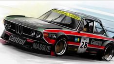 a painting of an old bmw race car