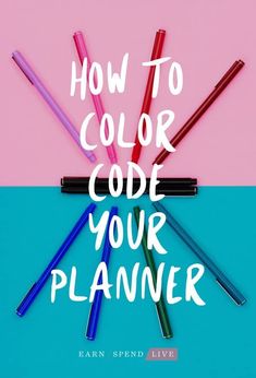 How to Color Code Your Planner via @earnspendlive Color Coding Planner, Notes Taking, Planner Setup, Simple Planner, Printable Planner Pages