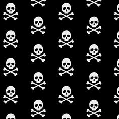 skull and crossbones on black background seamless wallpaper pattern stock photo - premium royalty