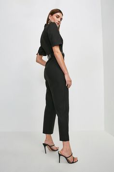 Forever Jumpsuit | Karen Millen Belted Jumpsuit, Karen Millen, Click Here, Straight Leg, Jumpsuit