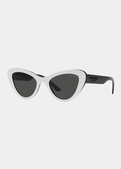 Prada cat-eye sunglasses in acetate Miuccia Prada, Prada Eyewear, Stylish Glasses, Prada Sunglasses, Prada Designer, Color Lenses, Cat Eye Frames, Vintage Frames