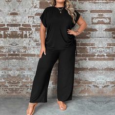 F00246520-113 Black Romper Shorts, Wide Leg Pant Suit, Plus Size Mini Dresses, Midi Dress Plus Size, Plus Size Romper, Pants Suit, Plus Size Jumpsuit, Plus Size Pants, Plus Size Shorts