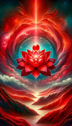 This evocative image symbolizes the grounding energy of the Muladhara, or Root Chakra, considered the foundation of the 'energetic body.' Nestled within the heart of nature, the glowing red lotus and intertwining roots depict our deep connection to the Earth, embodying stability, survival, and vitality. The Muladhara anchors us, fostering a sense of safety and belonging. Kali Picture, Red Chakra, Muladhara Chakra, Chakra Health, Energetic Body, Chakra Symbols, Chakra Art, Red Lotus, Astral Projection