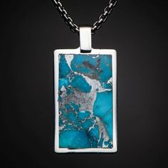 William Henry Turquoise Pinnacle Silver Sterling Turquoise Necklace With Rectangular Pendant, Turquoise Rectangular Pendant Necklace In Sterling Silver, Turquoise Sterling Silver Rectangular Pendant Necklace, Silver Turquoise Pendant Necklace With Patina, Silver Pendant Turquoise Necklace With Patina, Turquoise Sterling Silver Necklace With Rectangular Pendant, Silver Pendant Necklace With Patina, Turquoise Pendant Necklace With Patina, Elegant Turquoise Necklace With Oxidized Finish