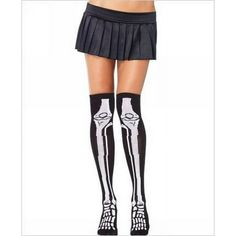 Acrylic skeleton over the knee socks. Size: One Size.  Color: White.  Gender: female.  Age Group: adult. Kostuum Halloween, Women Skeleton, Knee High Stockings, Over Knee Socks, Over The Knee Socks, Leg Avenue, Thigh High Socks, Thigh High Stockings, Black Knees