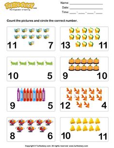 the worksheet for counting numbers to 10 is shown with pictures and words on it