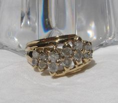 Luxury Vintage Gold Cluster Ring, Fine Jewelry 14k Gold Multi-stone Cluster Ring, Vintage Gold Multi-stone Cluster Ring, Luxury Vintage Yellow Gold Cluster Ring, Service Merchandise Diamond Cluster Ring 1970s, Beautiful Gold Rings, Cocktail Accessories, Diamond Cluster Ring, Quality Diamonds