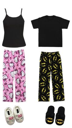 Hello Kitty Matching Pjs, Batman And Hello Kitty Matching, Batman And Hello Kitty, Hello Kitty Matching, Matching Costumes