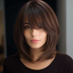 93 Stunning Medium-Length Layered Haircuts Trending Right Now Long Bob Haircuts, Shoulder Length Hair Cuts, Short Hair Styles For Round Faces, Hair Makeover, Short Hair With Bangs