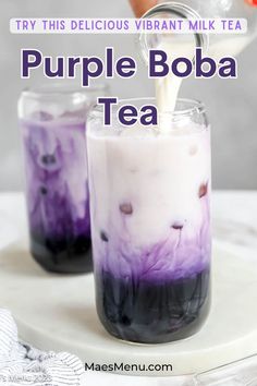 Purple Bubble Tea Boba Cart, Ube Milk Tea, Ube Boba, Boba Fruit Tea, Boba Truck, Purple Boba Tea, Purple Bubble Tea, Tea Simple Syrup