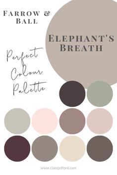 the color palette for farrow and ball's elephant's breath