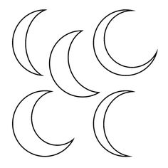 three phases of the moon in black and white