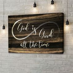 God is good all the time wall art canvas, Christian wall decor Christian Wall Hangings Home Decor, Christian Signs For Home, Christian Crafts To Sell, Scripture Crafts, Prayer Inspiration, Stair Wall, Simple Signs, Horizontal Wall Art, Religious Wall Art