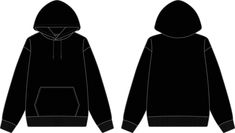 Blank Hoodies Template, Clothing Brand Design Graphics, Fashion Template Design, Hoodie Layout, Hoodie Clipart