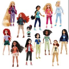 Individual Princesses From The New Disney Store Doll Set Featuring Vanellope And The Princesses. Ralph Breaks The Internet. Brand New, But Unboxed. I Am Selling Each Doll Individually, $20 Per Doll. They Are Collectable Now. Ariel Merida Pocahontas Aurora Sleeping Beauty Jasmine Aladdin Snow White Mulan Moana Tiana Princess And The Frog Cinderella Pixar Disney Princess Doll Set, Disney Princess Pajamas, Ralph Breaks The Internet, Куклы American Girl, Disney Princess Dolls, Princess Toys, Disney Sketches, Princess Tiana, Disney Moana