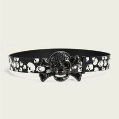 Halloween Themed Skull Design Belt, Fashionable Punk Style Belt For Women & Men, Casual Trendy Accessories For Party & Daily Clothing Decor Reminds Me Of Hot Topic New To Poshmark? Use My Code: Aestheticbands When Signing Up For 10$ Off Your First Purchase! Skull Belt, Gothic Emo, Belt For Women, Punk Grunge, Grunge Goth, Emo Scene, Punk Style, Skull Design, Trendy Accessories